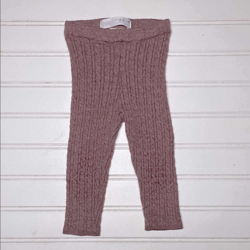 ZARA Mauve Cable Knit Leggings